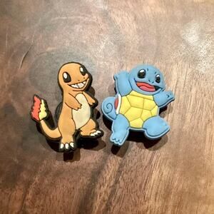 Set of 2 croc Pokémon charms - Charmander, Squirtle